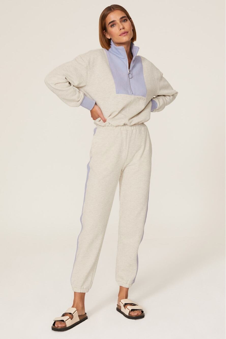 Staud Cambrie Colorblock Side Stripe Gray Purple Sweatpant Joggers M
